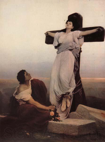 Max, Gabriel Cornelius von A Christian Martyr on the Cross Spain oil painting art